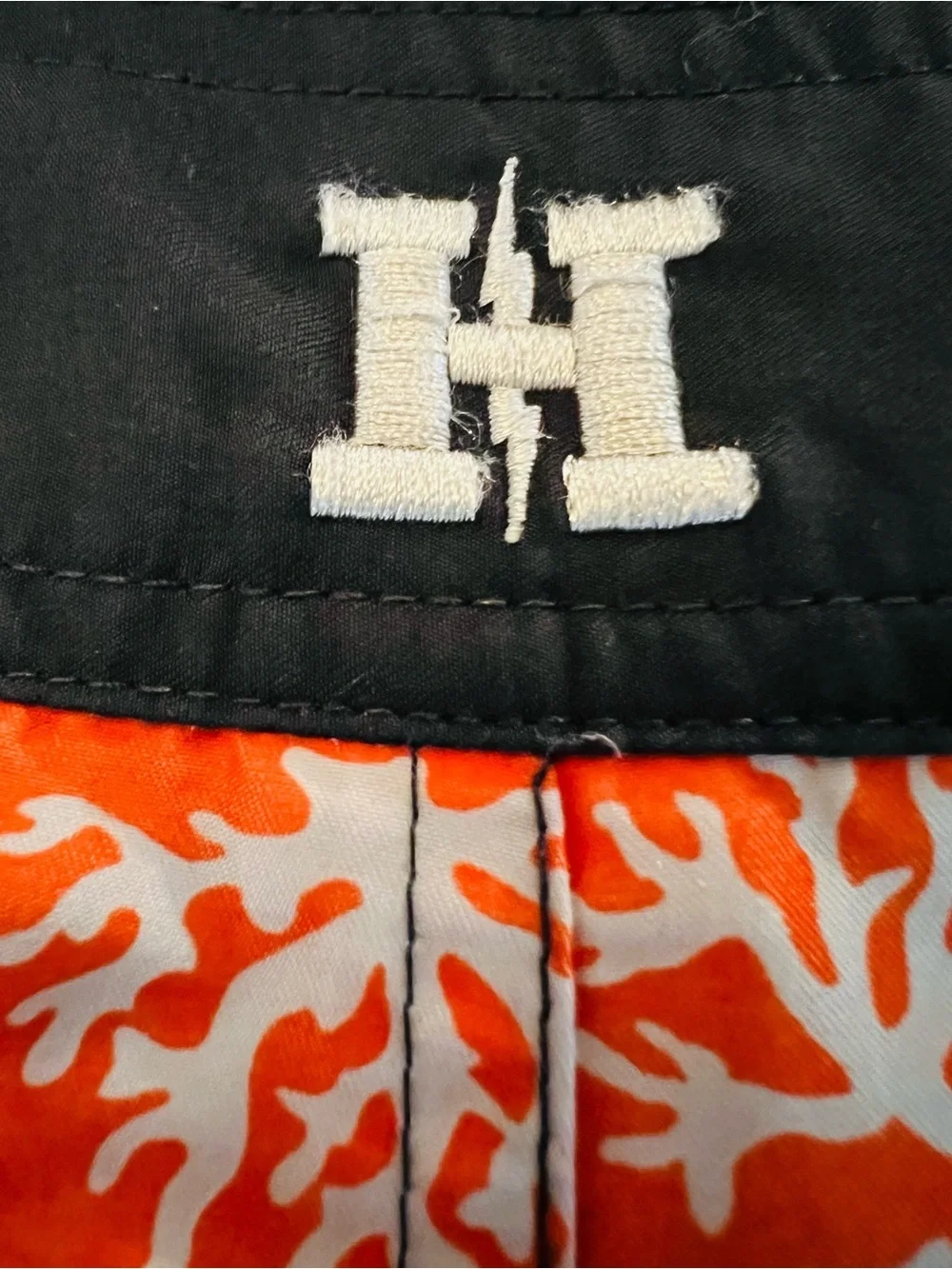 Howler Bros.  Men's Orange and Cream Coral Pattern Board Shorts